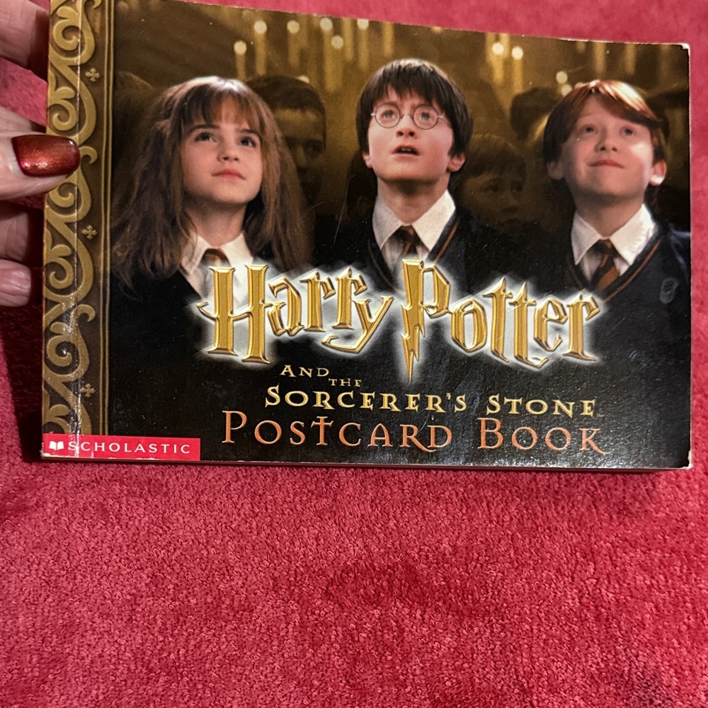 Scholastic Harry Potter Postcard Book with Red and Gold Cover